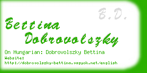 bettina dobrovolszky business card